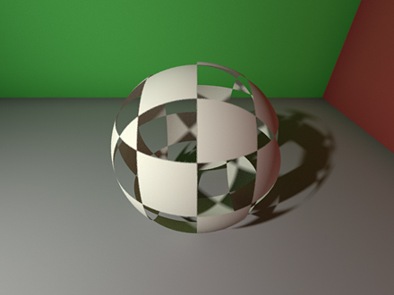 a sphere clip mapped by a CheckerVolume