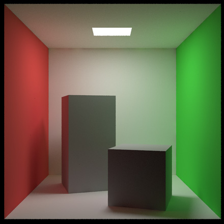 traditional cornell box rendered with photon mapping
