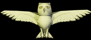 low poly owl with texture.  Model courtesy Wim Verbrugghe